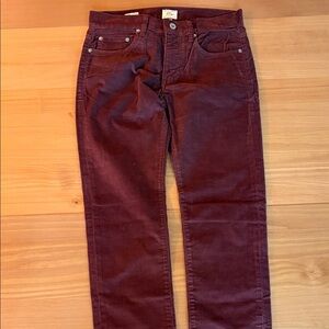 J. Crew Men's 484 Burgundy Corduroy Pants